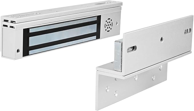 Smart Door Access Control System 600lbs Magnetic Lock Kit with ZL Bracket Tuya App & Remote Control, Stainless Steel Exit Button, Power Supply and Built-in Alarm Beeper
