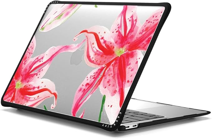 CASETiFY Impact MacBook Air 13" (M1/Intel) Case [Cushioned Impact Corners/Scratch-Resistant/Anti-Slip Grip] - Stargazer Lily - Clear Black