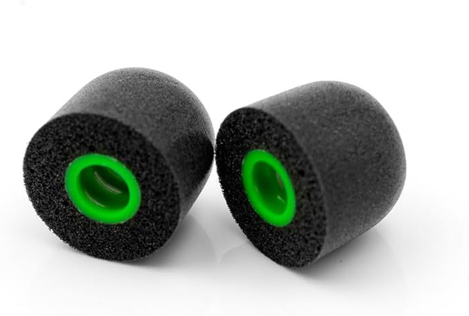 Linsoul Tripowin TP45 Spiral Groove Memory Foam Eartips, 2 Pairs in Ear Monitor Ear Plugs Suitable for 4.5mm-6.5mm Earphone Nozzle (L)