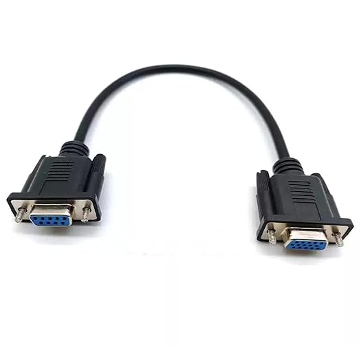 DB9 Female to VGA Female 15Pin Three-Row Signal Transmission Cable, VGA to DB9 Serial RS232 Data Cable for Mutual Transmission of Signals Between 9Pin Video Devices and Computers 2Meter