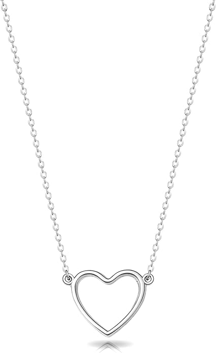 Zeffy Cute Heart Necklace 18k Gold/Silver Plated Tiny Heart Pendant Choker Necklaces Gold Love Heart Chain Necklace for Women Dainty Gold Jewelry Valentines Day Gifts for Women Girls Teen Girls