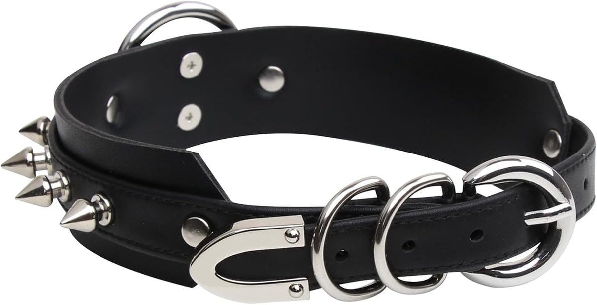 Lookook Fashion O-Ring Faux Leather Choker Necklaces Collar For Womens