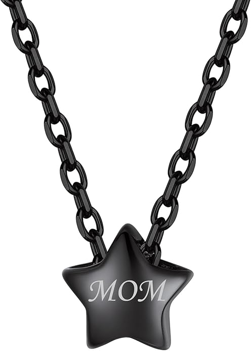 ChicSilver Personalized 925 Sterling Silver Dainty Small Heart/Star/Moon/Dot/Triangle Pendant Necklace for Women, Silver/Gold/Rose Gold/Black (with Gift Box)