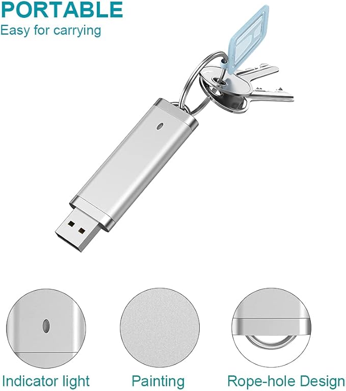 KEXIN 20PCS Flash Drive 4 GB Bulk Pack USB Flash Drive Thumb Drive Memory Storage Jump Drive Design in Snapcap (20 Pack Silver)