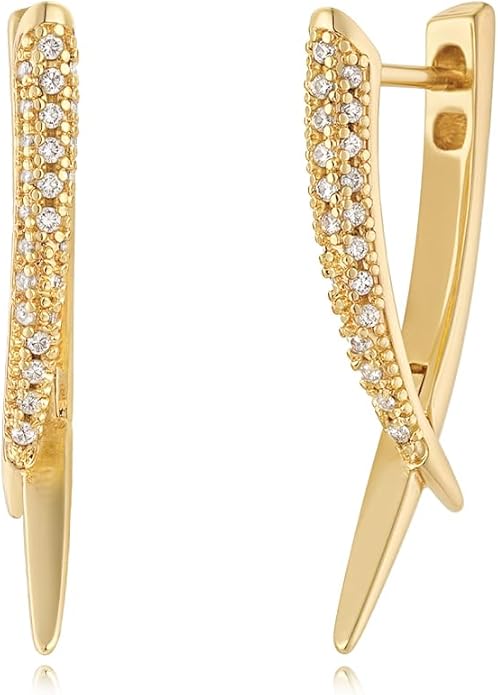 MYEARS Women Earrings Gold Huggie Hoop Ear Stud Cuff 14K Small Simple Hypoallergenic Everyday Jewelry