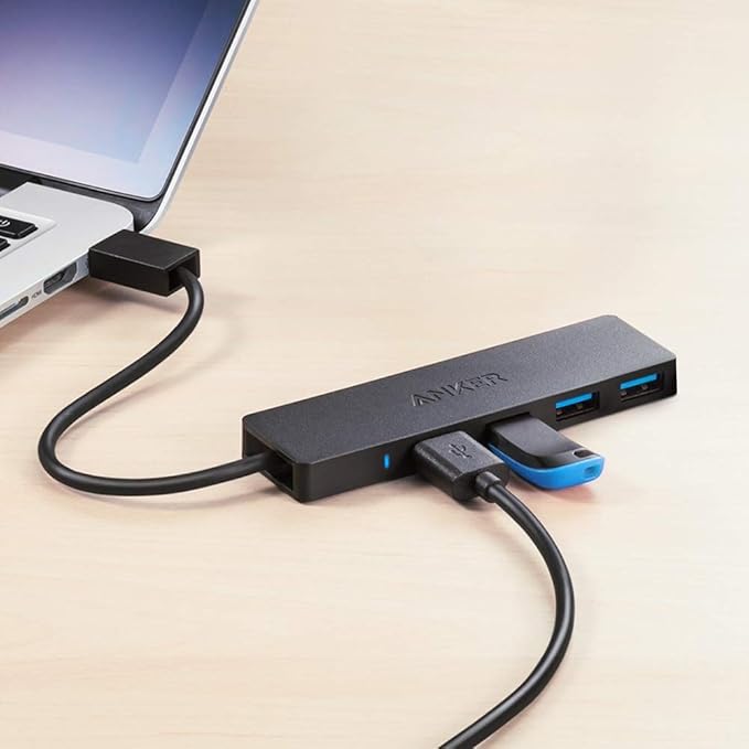 Anker 4-Port USB 3.0 Hub, Ultra-Slim Data USB Hub with 2 ft Extended Cable [Charging Not Supported], for MacBook, Mac Pro, Mac mini, iMac, Surface Pro, XPS, PC, Flash Drive, Mobile HDD