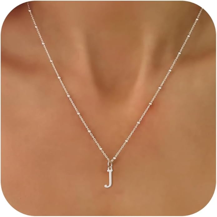 Valentines Gifts for Her Women - Initial Necklaces for Women Dainty 14k Gold Plated A-Z Letter Pendant Name Necklaces Cute Charm Choker Fashion Accessories Non Tarnish Trendy Jewelry Gift