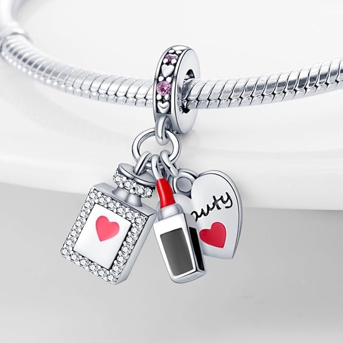 LIGHTDOG 925 Sterling Silver Charm fits Pandora Charm Bracelet Necklaces Pendant Bead Charms Jewelry Gift for Women Family Friends