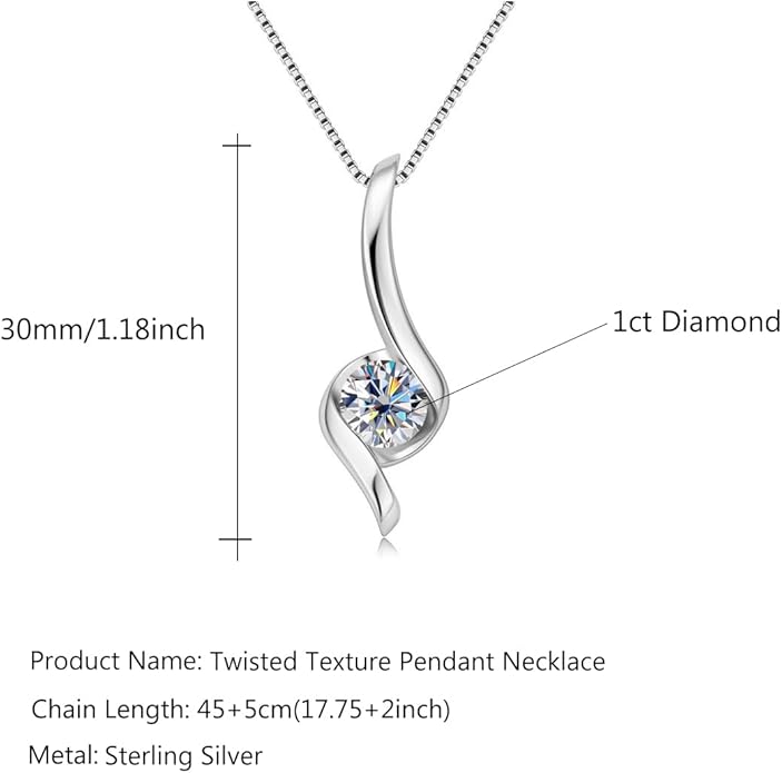 Chic 1 Carat Round Cut Diamond Necklace in 14K Gold Over Sterling Silver, Lightweight VVS1 D-Color Diamond Pendant, Luxurious Jewelry Gift for Women