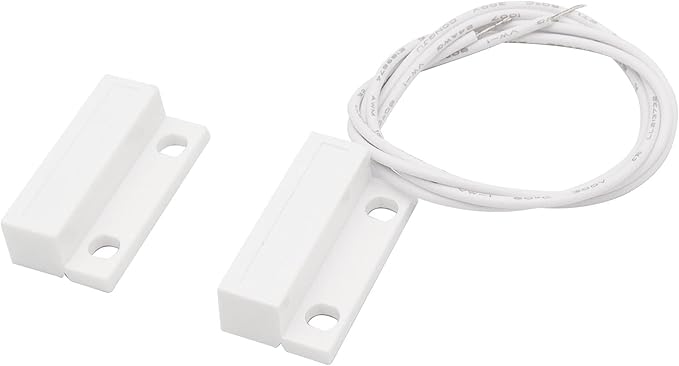 2Pcs Magnetic Reed Switch Wired Surface Mount Normally Closed NC Contact Sensor Alarm Magnetic Door Switch with 2 Wires, ABS, MC-38
