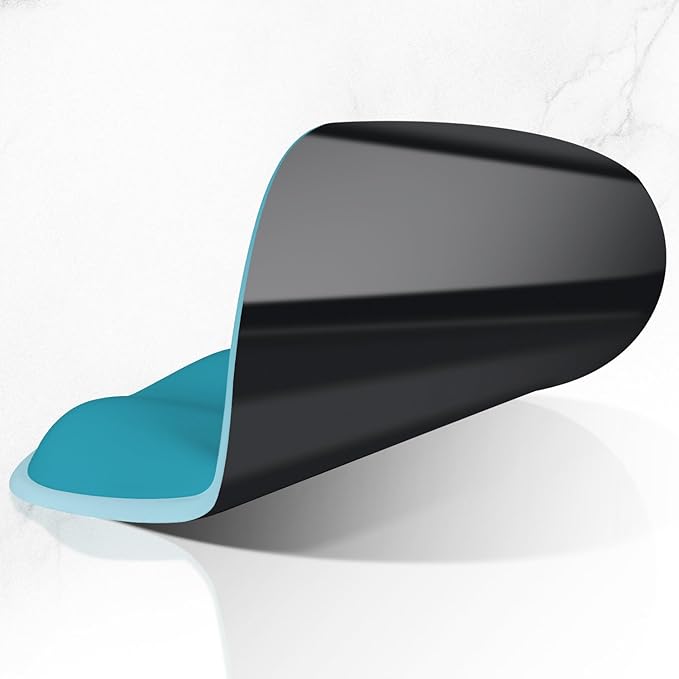 ITNRSIIET Ergonomic Mouse Pad with Wider Memory Foam Wrist Rest +17%, Curved Cushion Reduces Pressure 20%, Pain Relief, Non-Slip, Smooth, Cute Color Desk Accessory, 9.85 x 9 inch, Ombre Blue Gradient