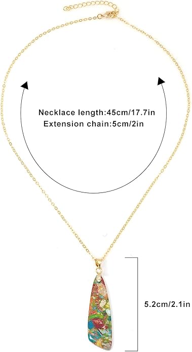 Nature Stone Necklaces for Women Boho Pendant Necklace 18K Gold Chain Necklaces