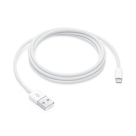 Woven TV Remote USB C Charger Cable for Apple TV Remote 3rd Gen/4th Gen, Siri Remote 3rd Gen, [MFi Certified] USB A to USB-C Cord Fast Charging for Apple/Samsung Smart TV Remote Control - White