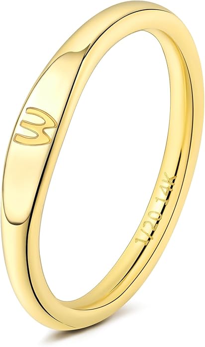 Gold Initial Rings for Women Non Tarnish Thumb Rings for Teen Girls 14K Gold plated for Women