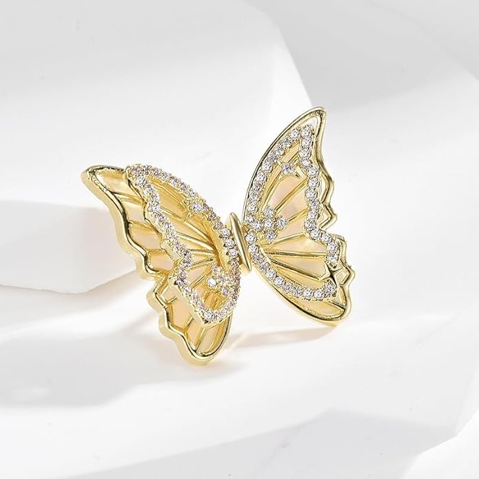 Animal Brooch for Women Rhinestone Brooch Pin 18k Gold Plated Animal Lapel Pin Fashion Jewelry Gift for Mom Wife