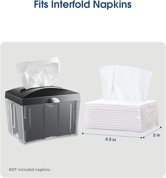 Tabletop Napkin Dispenser, Commercial Paper Napkin Dispensers, Black, 8" x 6.1" x 6.5", CHUANGDIAN