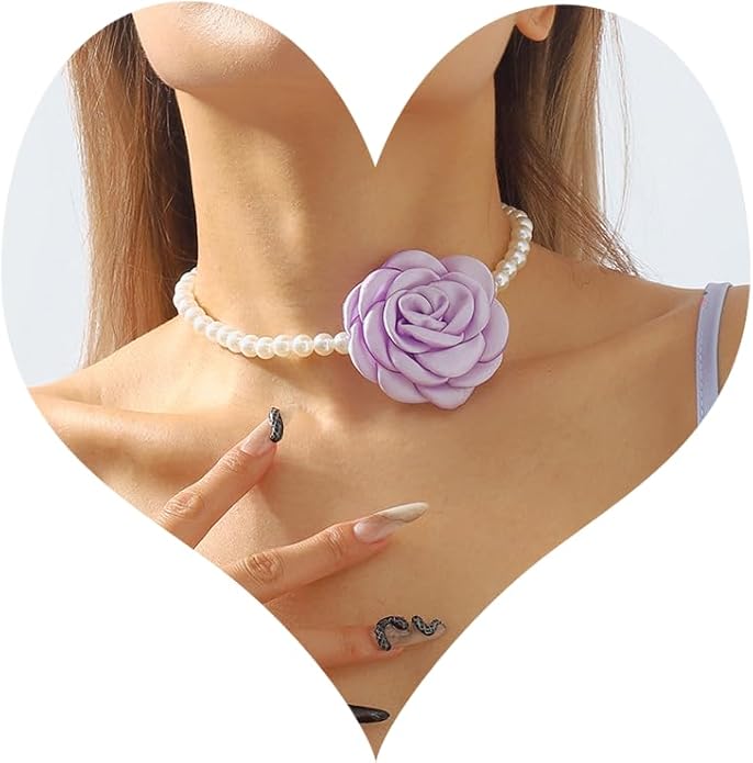 Flower Choker Necklaces for Women Vintage Baroque Floral Rose Collar Necklace Adjustable Bridal Party Prom Jewelry