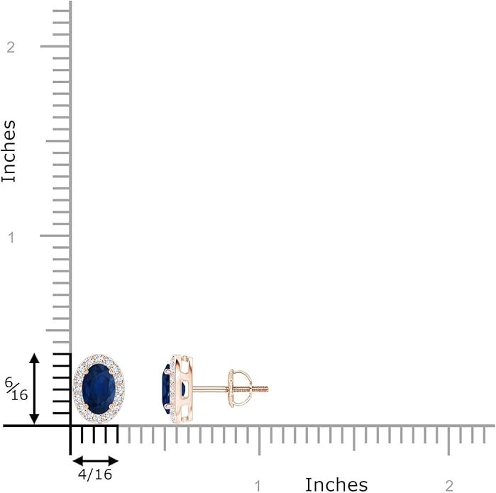 ANGARA Natural Blue Sapphire Earrings for Women | Prong-Set Oval Blue Sapphire Stud Earrings with Diamond Halo in 14K Solid Gold/Platinum | September Birthday, Anniversary, Gemstone Jewellery Gift