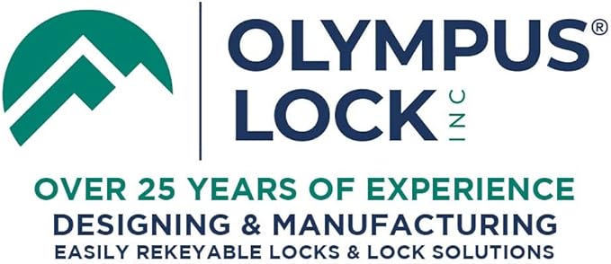 Olympus Lock DCN3 Rekeyable Cam Lock | 1-3/8" Cylinder 915 Key, Keyed Alike | US26D Chrome Cabinet Lock | Grade 1 Reversible for Doors & Drawers