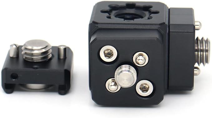 Camera Hot Shoe Extension Bracket Cold Shoe Mounts for Camera Cage Tripod Magic Arm Microphone LED Video Light, Shoe Mount Holder with 1/4'' 3/8'' Arri Thread and Arri-locating Hole