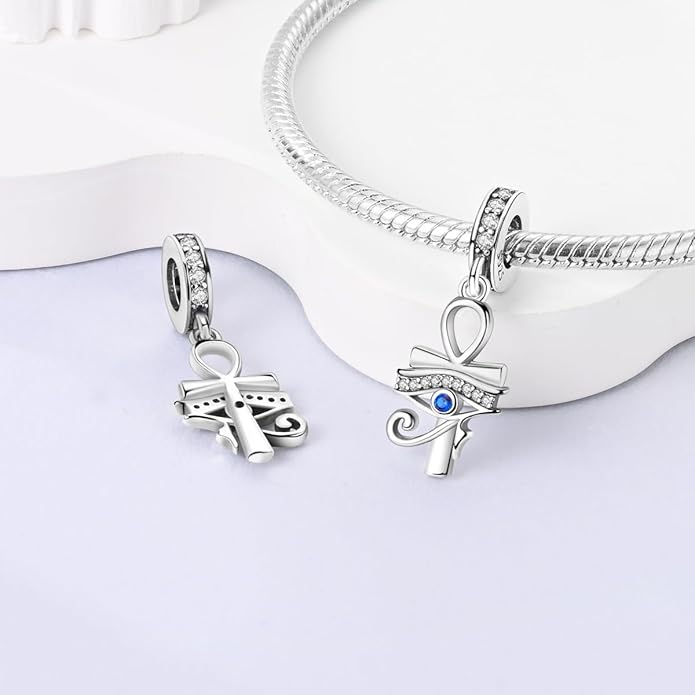 MULA 925 Sterling Silver Charms for Bracelets and Necklaces Family Letters Dangle Pendants Airplane Travel Beads Family Tree Jewelry Charms for Women