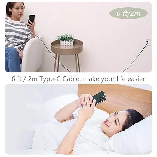 6ft USB-C to USB-A Fast Charger Cable for iPad Pro, Galaxy, MacBook Air, Nintendo Switch, Pixel, LG, Sony, OnePlus