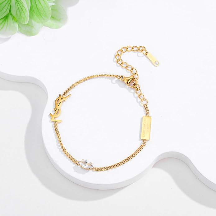 Luxury Gold bracelet for Women,18K monogram Exquisite monogram interwoven Charm Bracelet for Women Gold Jewelry Gifts