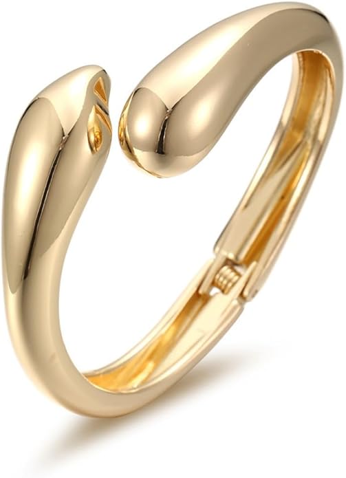 Gold/Silver Cuff Bangle Bracelets For Women Chunky Waterdrop Twisted Hinged Bangle Bracelets Minimalist Arm Cuff Bracelet Jewelry Gifts