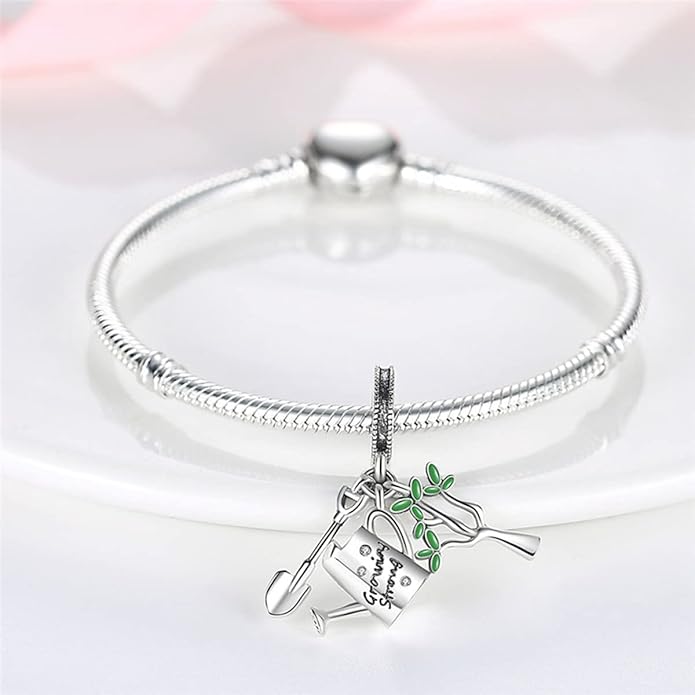 MULA 925 Sterling Silver Charms for Bracelets and Necklaces Family Letters Dangle Pendants Airplane Travel Beads Family Tree Jewelry Charms for Women