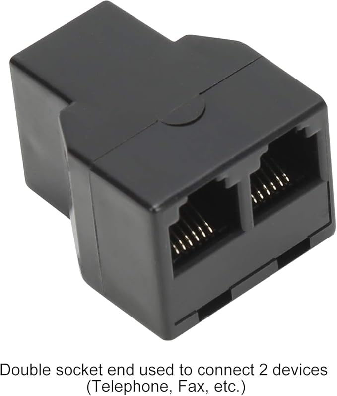 Uvital RJ12 6P6C 1 Female to 2 Female Telephone Line Splitters, Telephone Landline Cable Connector and Separator(Black,4 Pack)