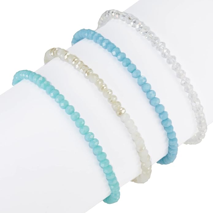 Noessla Beaded Boho Stretch Bracelet Colorful Stackable Crystal Beads Bracelets Trendy Costume Jewelry Mothers Day Gifts for Women