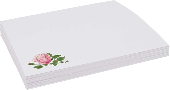 Pink Tea Rose Place Cards, Set of 25, Pre-cut and Scored - Wedding, Party, Dinner, and Special Events - Made in the USA