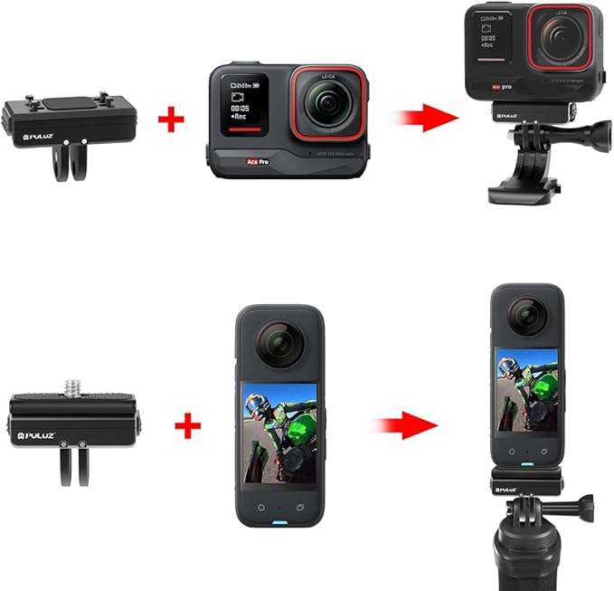 PULUZ Quick Release Mount for Insta360 Ace/Ace Pro / X4, Magnetic Camera Quick Release Tripod Mount Metal Connection Plate Adapter Accessories Kits