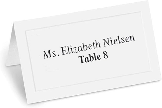 PaperDirect White Embossed Cover Stock Folded Place Cards, 400 Pack