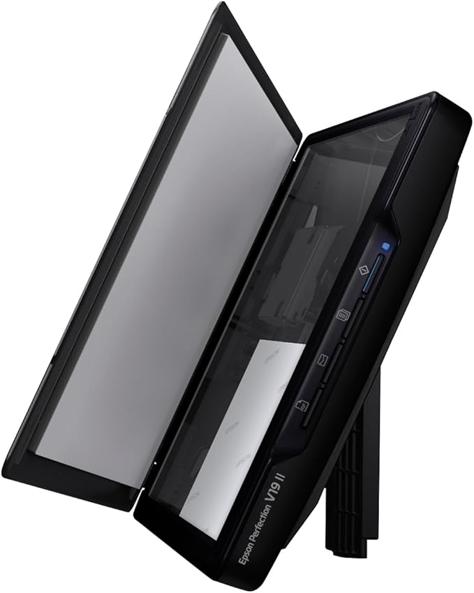 Epson Perfection V19 II Color Photo and Document Flatbed Scanner with 4800 dpi Optical Resolution, USB Power and High-Rise, Removable Lid