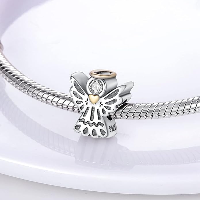 MULA 925 Sterling Silver Charms for Bracelets and Necklaces Family Letters Dangle Pendants Airplane Travel Beads Family Tree Jewelry Charms for Women