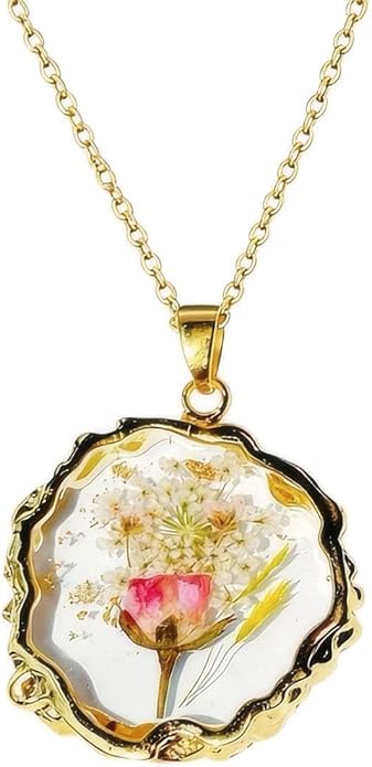 Birth Flower Necklace,1-12 Birth Month Flower Handmade Pendant Necklaces for Women Personalized Custom Floral Jewelry,Boho jewelry,Birthday Gift for Women Girls Best Friend