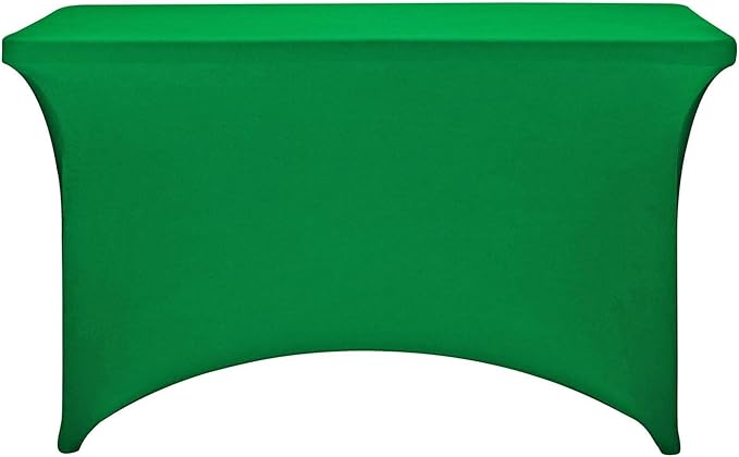 FORLIFE 2Pack Spandex Table Covers，Fitted Tablecloth for Rectangular Tables, Stretch Patio Table Covers, Universal Spandex Table Cover for Wedding, Banquet, Party (4ft, Emerald)