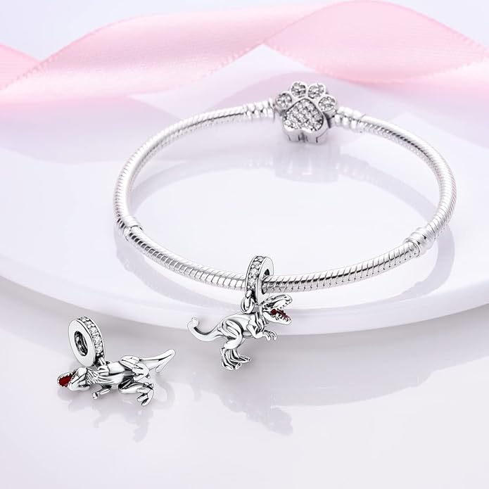 Parmuz 925 Sterling Silver Charm for Bracelet Necklace Dangle Love Mom Ocean travel Butterfly Party Charm Beads Pendants DIY Jewelry for Women