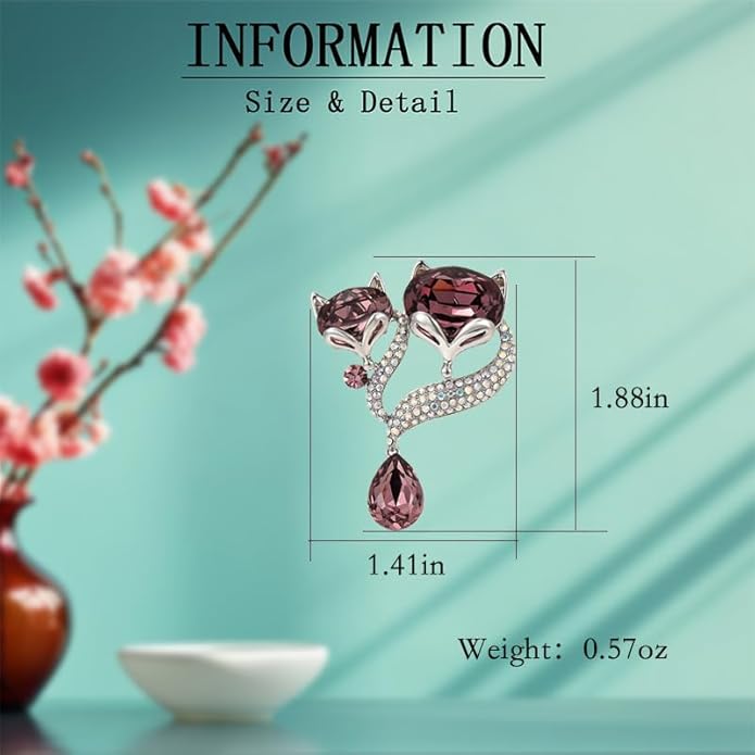 Animal Brooch for Women Girls 18k Gold Plated Animal Brooch Pin Rhinestone Animal Brooch Lapel Pin Jewelry Thanksgiving Day Birthday Wedding Gifts for Mom Wife