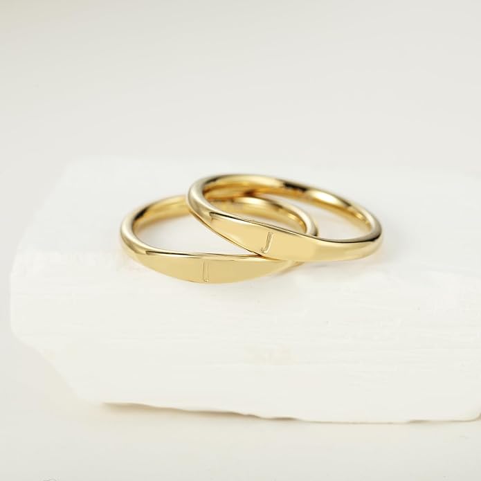 Gold Initial Rings for Women Non Tarnish Thumb Rings for Teen Girls 14K Gold plated for Women