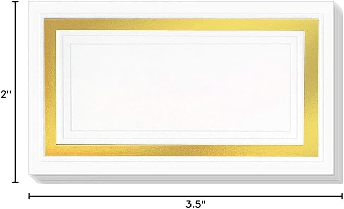 PaperDirect White Cover Stock Place Cards with Gold Foil Border, 400-Pack