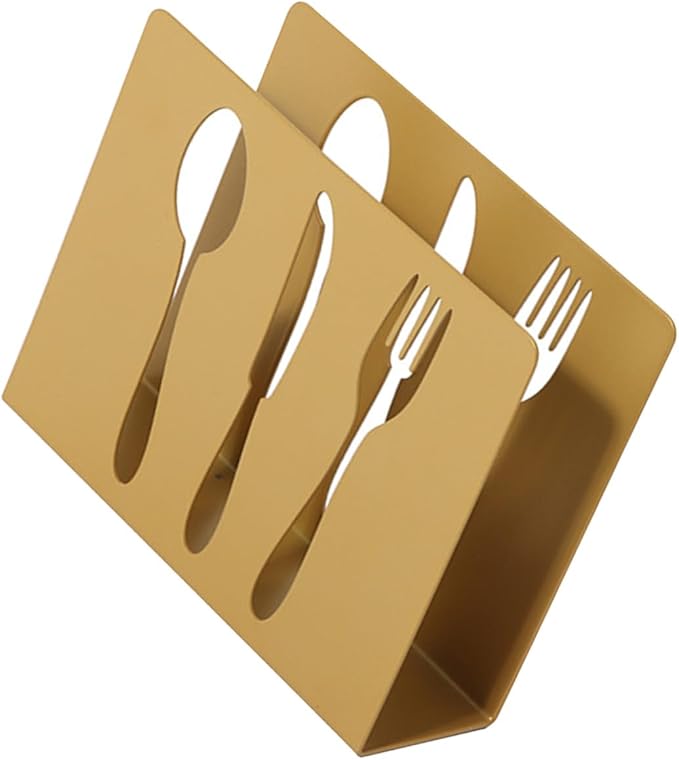 Homoyoyo Freestanding Metal Napkin Stand with Hollow Square Design Household Napkin Organizer Smooth Edges Compact Kitchen and Dining Table Decor