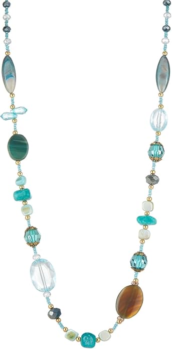 FULU AUTUMN Long Necklaces for Women Trendy Long Chunky Beaded Necklace Boho Fashion Costume Jewelry Mothers Day Gifts for Her
