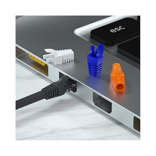 50 Pcs Cat5E Cat6 Strain Relief Boots, RJ45 Plug Connector Cover Modular Network Plug Cap, Orange