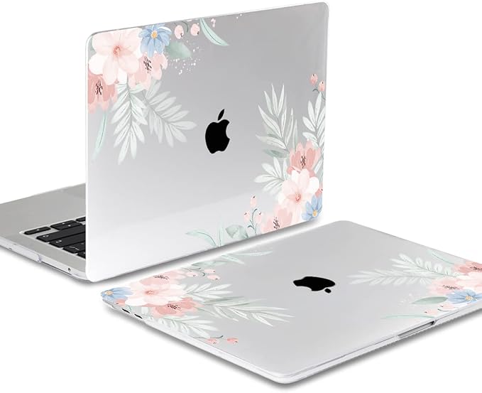 Batianda Design Case for M1 MacBook Air 13 Inch Model A2337 A2179 A1932 2021 2020 2019 Release,3D Painted Hard Shell with Keyboard Cover & Screen Protector, Cute Flower