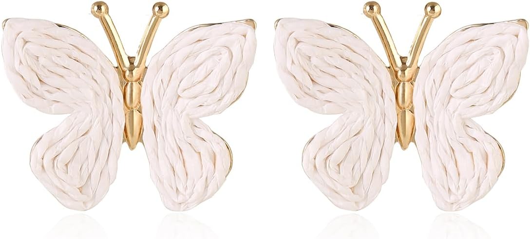 Handmade Raffia Hoop Earrings Statement Tropical Bohemian Straw Dangle Earrings Natural Rattan Vacation Style Round Earrings for Women Summer Beach Party Essential Jewelry