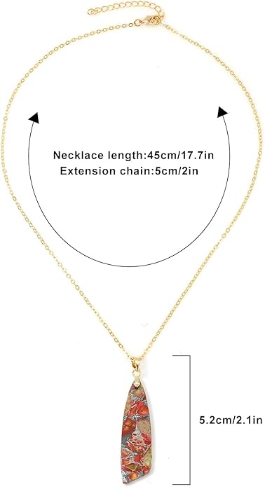 Nature Stone Necklaces for Women Boho Pendant Necklace 18K Gold Chain Necklaces