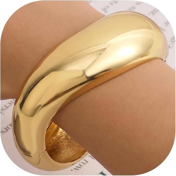 Gold/Silver Cuff Bangle Bracelets For Women Chunky Waterdrop Twisted Hinged Bangle Bracelets Minimalist Arm Cuff Bracelet Jewelry Gifts