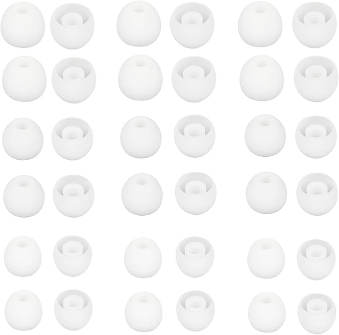 Earbud Tips Soft and Comfortable Headphone Ear Tips Ear Bud Replacement Pieces Silicone Fit Most in-Ear Headphones，Inner Hole 3.8mm -5.5mm，18 Pairs White S/M/L Replacement Earbud Tips